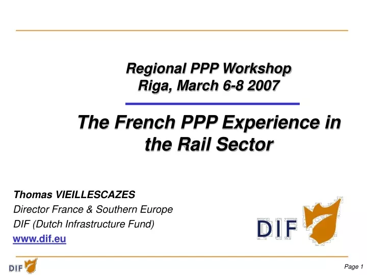 regional ppp workshop riga march 6 8 2007