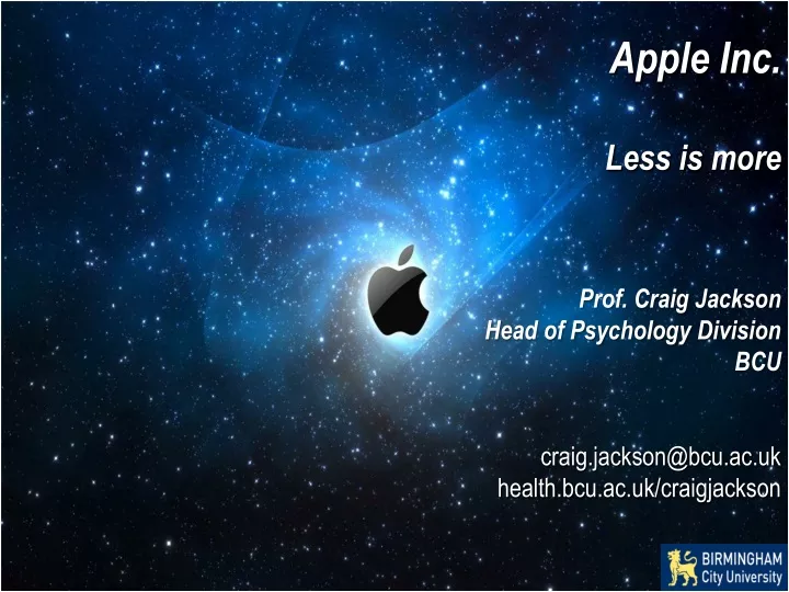 apple inc less is more prof craig jackson head