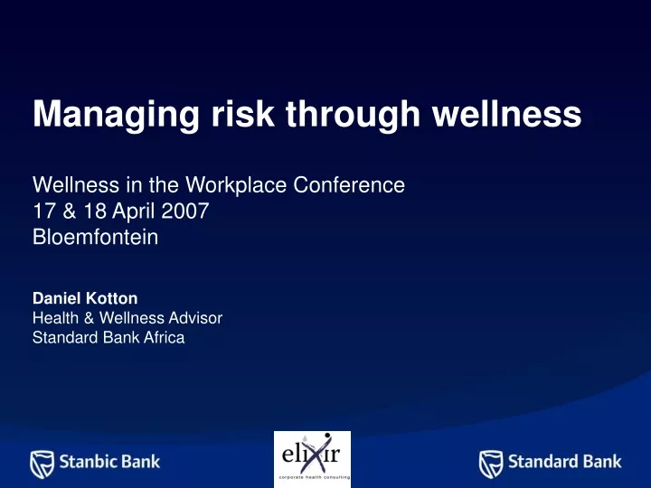 managing risk through wellness wellness