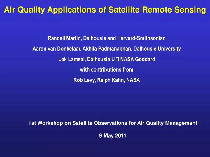 air quality applications of satellite remote