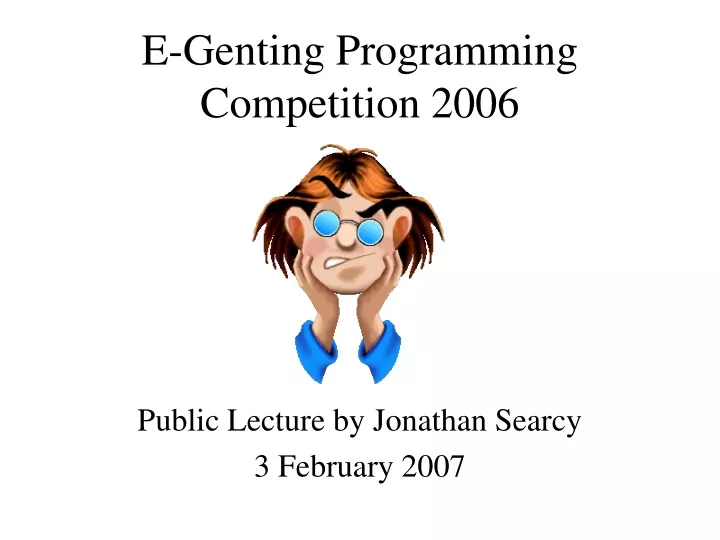 e genting programming competition 2006