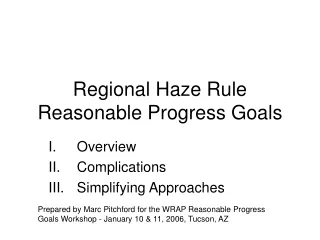 Regional Haze Rule Reasonable Progress Goals