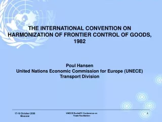 UNECE involvement in transport facilitation