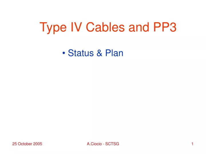 type iv cables and pp3