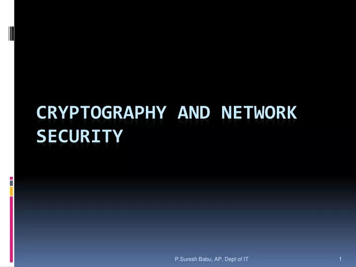 cryptography and network security