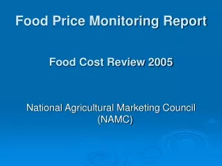 Food Price Monitoring Report