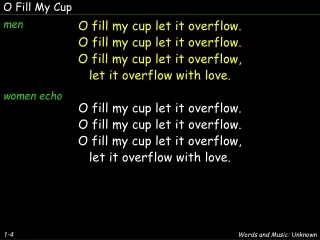 O Fill My Cup