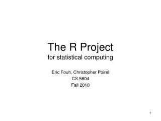 The R Project for statistical computing