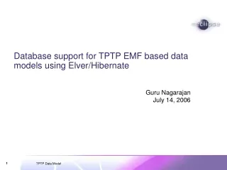 Database support for TPTP EMF based data models using Elver/Hibernate