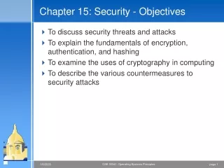 Chapter 15: Security - Objectives