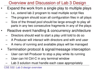 Overview and Discussion of Lab 3 Design