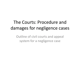 The Courts: Procedure and damages for negligence cases
