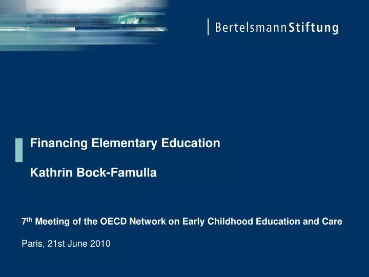 financing elementary education kathrin bock famulla