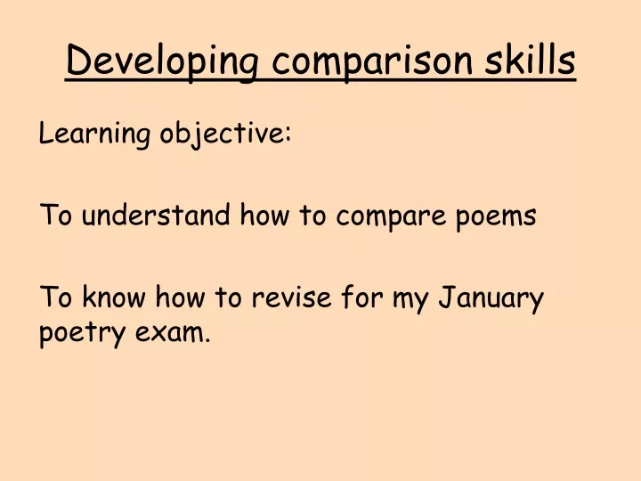 developing comparison skills
