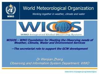 World Meteorological Organization Working together in weather, climate and water