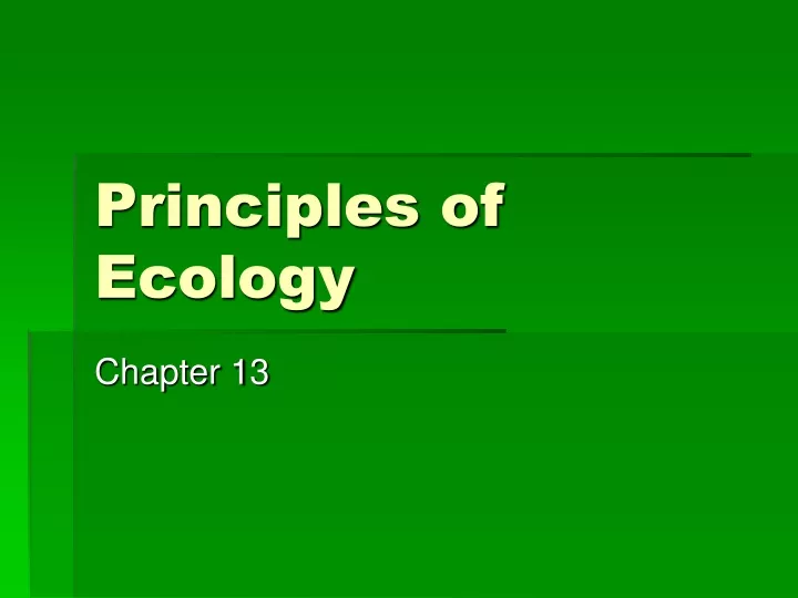 principles of ecology