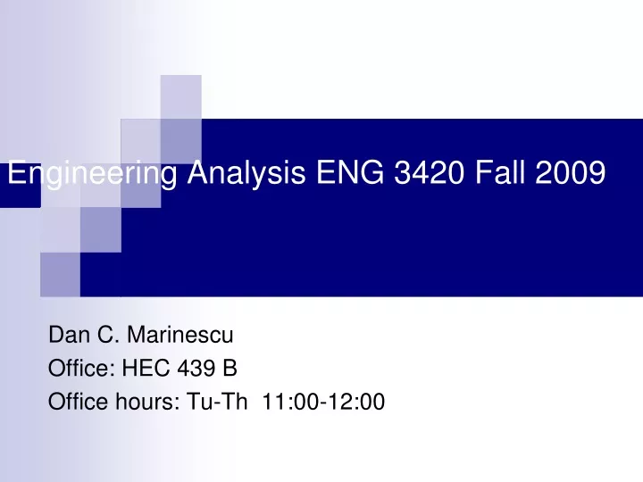 engineering analysis eng 3420 fall 2009