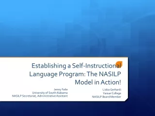 Establishing a Self-Instructional Language Program: The NASILP Model in Action!