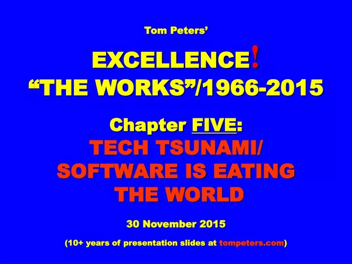 tom peters excellence the works 1966 2015 chapter