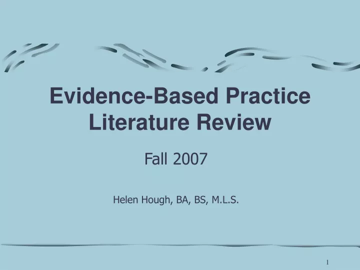 evidence based practice literature review