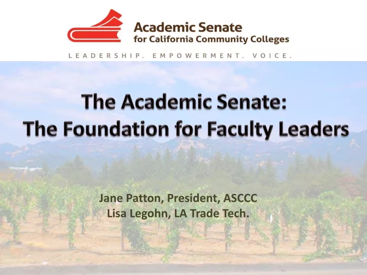 the academic senate the foundation for faculty leaders
