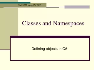 Classes and Namespaces