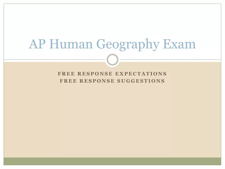 ap human geography exam