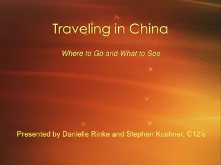 Traveling in China