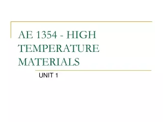 AE 1354 - HIGH TEMPERATURE MATERIALS
