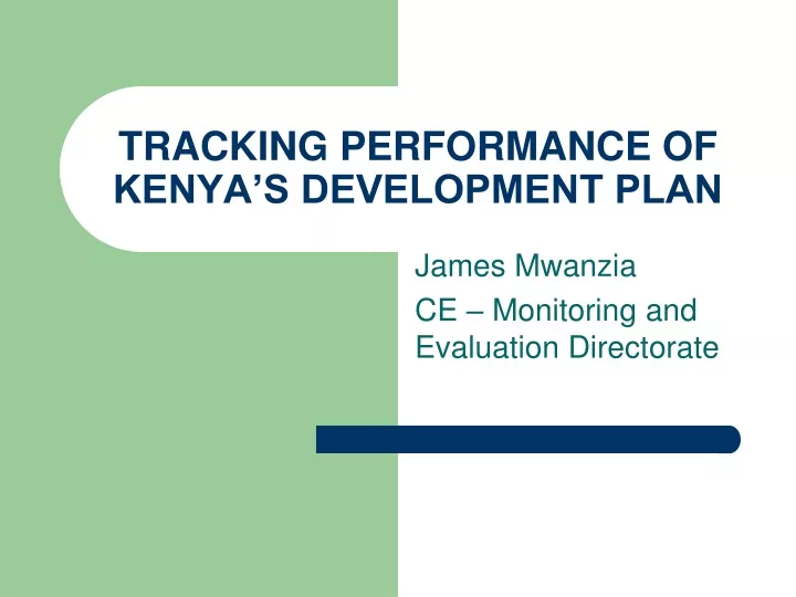 tracking performance of kenya s development plan