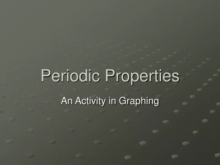 periodic properties