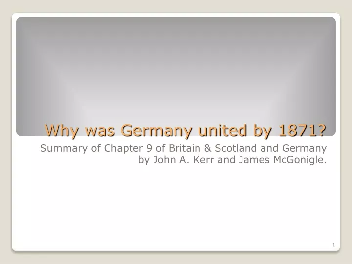 why was germany united by 1871