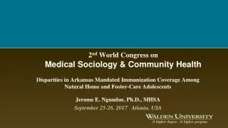 2 nd  World Congress on  Medical Sociology &amp; Community Health