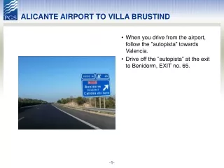 ALICANTE AIRPORT TO VILLA BRUSTIND