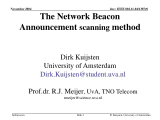 The Network Beacon Announcement  scanning  method