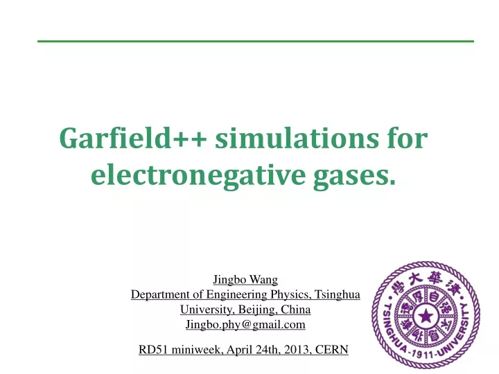garfield simulations for electronegative gases