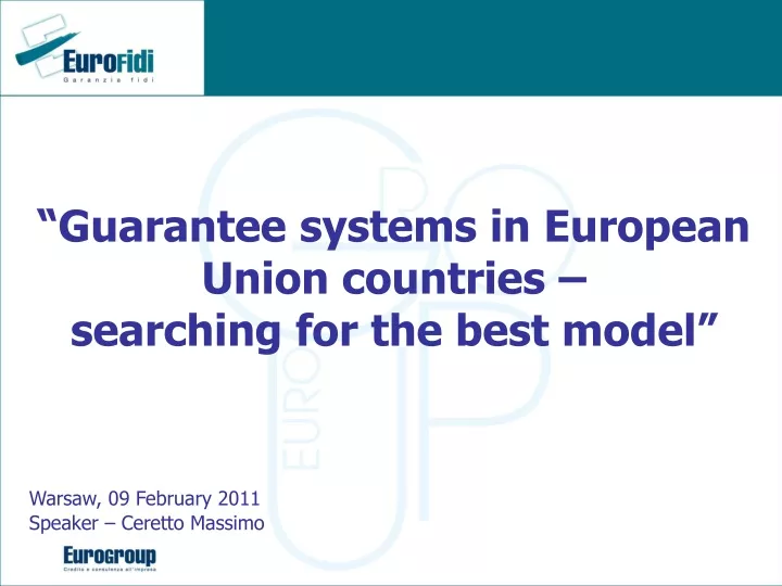 guarantee systems in european union countries