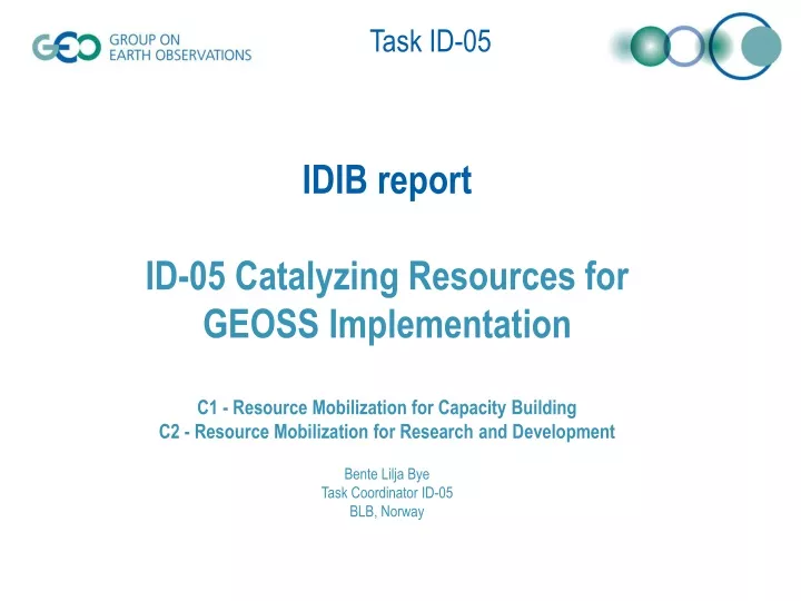idib report id 05 catalyzing resources for geoss
