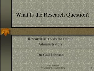 What Is the Research Question?