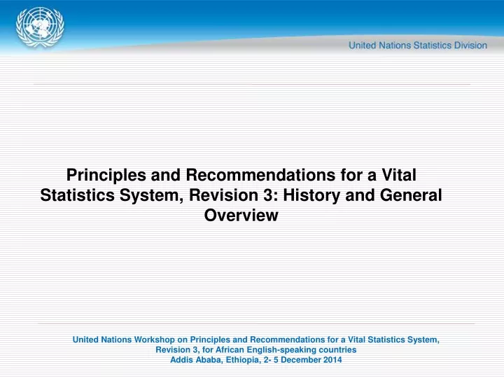 principles and recommendations for a vital