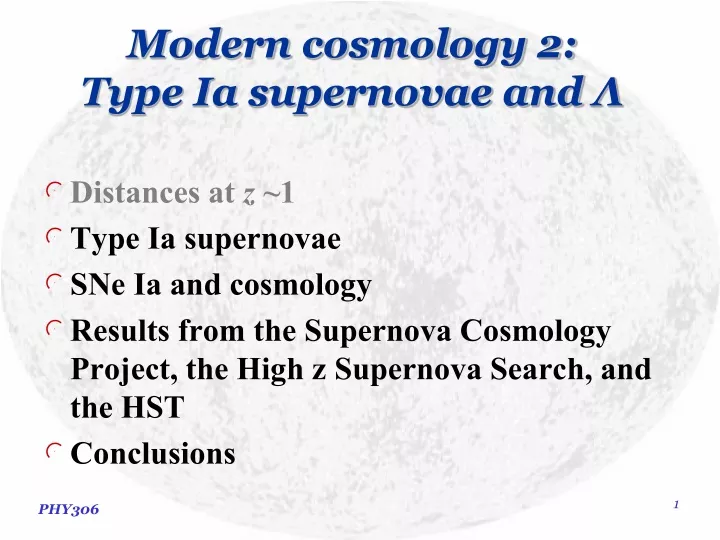 modern cosmology 2 type ia supernovae and