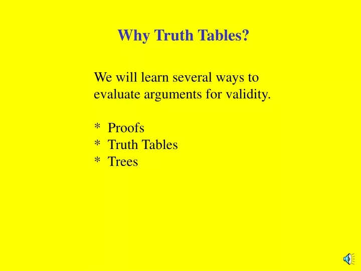 why truth tables