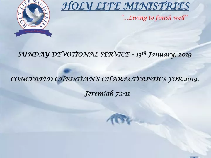 holy life ministries living to finish well