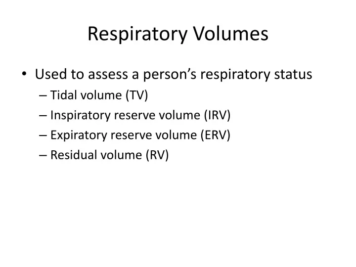 respiratory volumes