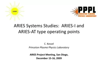 ARIES Systems Studies:  ARIES-I and ARIES-AT type operating points