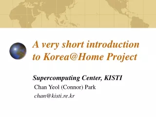 A very short introduction to Korea@Home Project