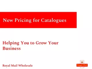 New Pricing for Catalogues