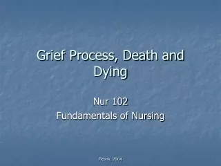 Grief Process, Death and Dying