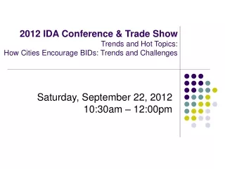 Saturday, September 22, 2012 10:30am – 12:00pm