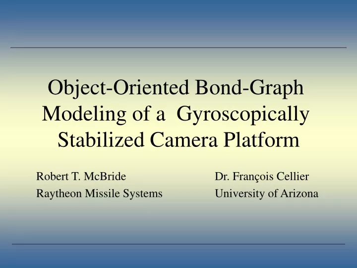 object oriented bond graph modeling